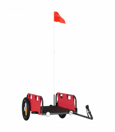 vidaXL Cargo Bike Trailer Red Oxford Fabric and Iron