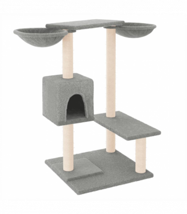 vidaXL Cat Tree with Scratching Posts Light Grey 82 cm