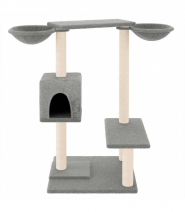 vidaXL Cat Tree with Scratching Posts Light Grey 82 cm