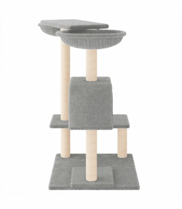 vidaXL Cat Tree with Scratching Posts Light Grey 82 cm