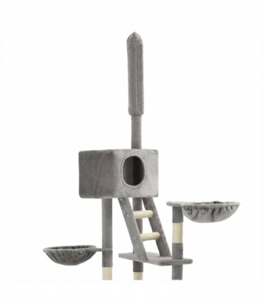 vidaXL Cat Tree with Sisal Scratching Posts 230-260 cm Grey