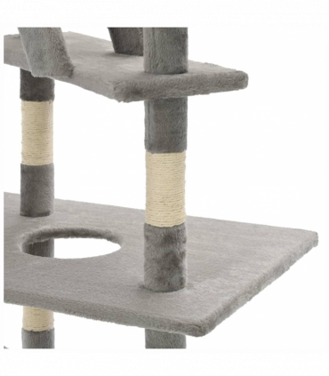 vidaXL Cat Tree with Sisal Scratching Posts 230-260 cm Grey