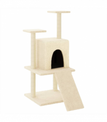 vidaXL Cat Tree with Sisal Scratching Posts Cream 110 cm
