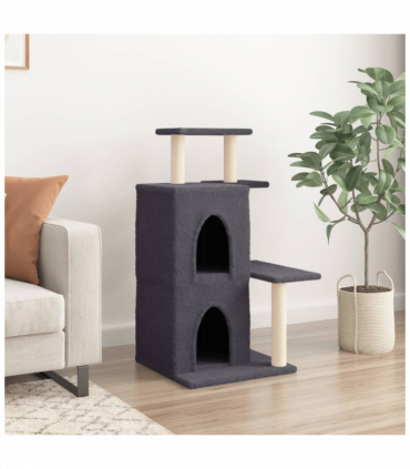 vidaXL Cat Tree with Sisal Scratching Posts Dark Grey 97 cm