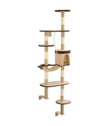 vidaXL Cat Tree with Sisal Scratching Posts Wall Mounted 194 cm