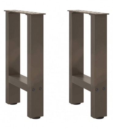 vidaXL Coffee Table Legs Natural Steel 2 pcs 38x(42-43) cm Steel