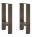 vidaXL Coffee Table Legs Natural Steel 2 pcs 38x(42-43) cm Steel