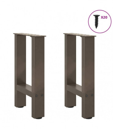 vidaXL Coffee Table Legs Natural Steel 2 pcs 38x(42-43) cm Steel