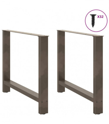 vidaXL Coffee Table Legs Natural Steel 2 pcs 90x(72-73) cm Steel