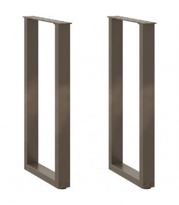 vidaXL Coffee Table Legs U-Shaped 2 pcs Natural Steel 28x(72-73) cm Steel