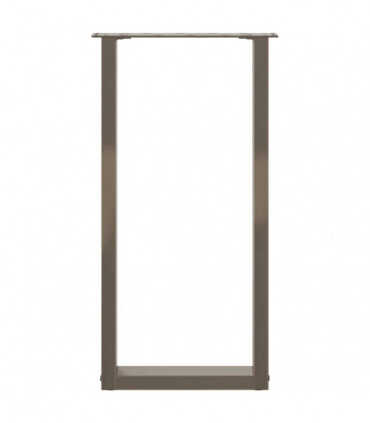 vidaXL Coffee Table Legs U-Shaped 2 pcs Natural Steel 28x(72-73) cm Steel