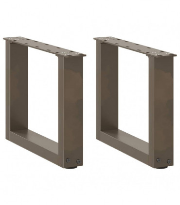 vidaXL Coffee Table Legs U-Shaped 2 pcs Natural Steel 30x(30-31) cm Steel