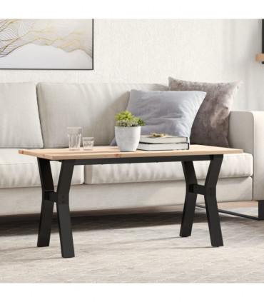 vidaXL Coffee Table Y-Frame 100x50x45 cm Solid Wood Pine and Cast Iron