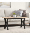vidaXL Coffee Table Y-Frame 100x50x45 cm Solid Wood Pine and Cast Iron