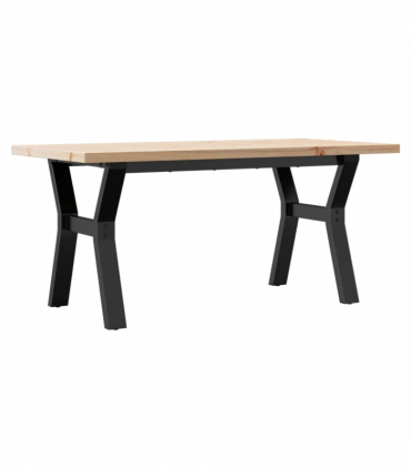 vidaXL Coffee Table Y-Frame 100x50x45.5 cm Solid Wood Pine and Cast Iron