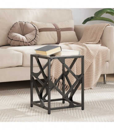 vidaXL Coffee Table with Transparent Glass Top 30x30x41 cm Steel