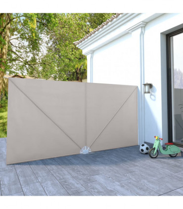 vidaXL Collapsible Terrace Side Awning Cream 400x200 cm