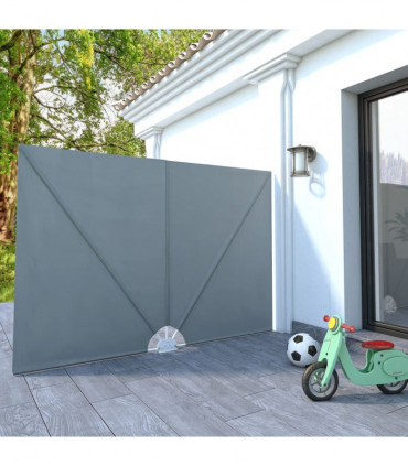 vidaXL Collapsible Terrace Side Awning Grey 240x160 cm