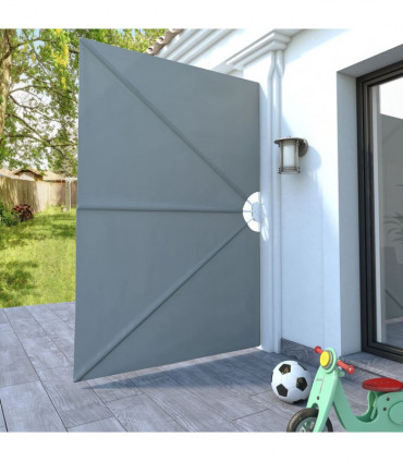vidaXL Collapsible Terrace Side Awning Grey 240x160 cm