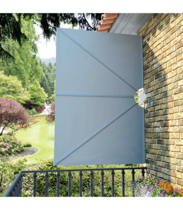 vidaXL Collapsible Terrace Side Awning Grey 240x160 cm