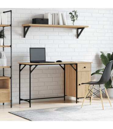 vidaXL Computer Desk Sonoma Oak 131x48x75 cm Engineered Wood