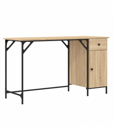 vidaXL Computer Desk Sonoma Oak 131x48x75 cm Engineered Wood