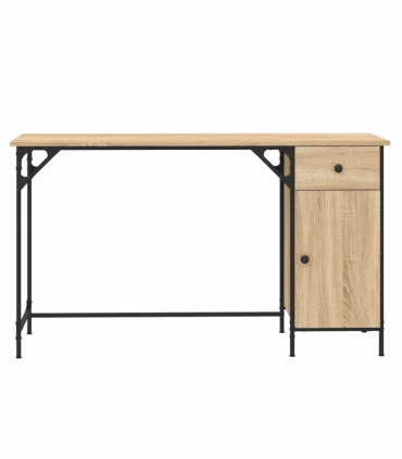 vidaXL Computer Desk Sonoma Oak 131x48x75 cm Engineered Wood