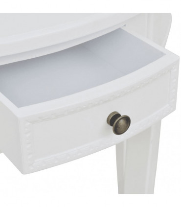 vidaXL Console Table with Drawer Half-round White