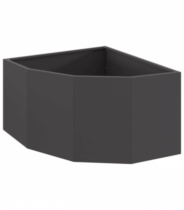 vidaXL Corner Planter Black 60 x 60 x 35 cm Steel