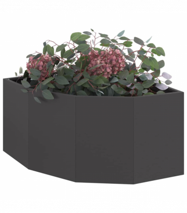 vidaXL Corner Planter Black 60 x 60 x 35 cm Steel