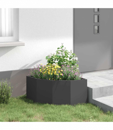 vidaXL Corner Planter Black 60 x 60 x 35 cm Steel