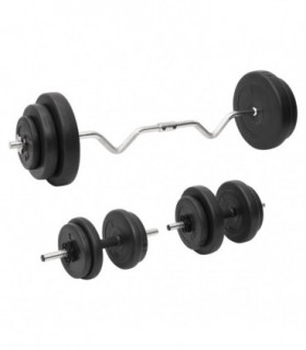 vidaXL Curl Barbell and Dumbbell with Plates 60 kg