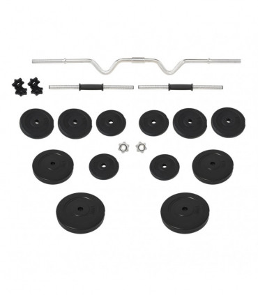 vidaXL Curl Barbell and Dumbbell with Plates 60 kg