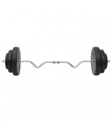 vidaXL Curl Barbell and Dumbbell with Plates 60 kg