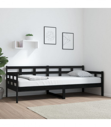 vidaXL Day Bed Black Solid Wood Pine 80x200 cm
