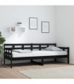 vidaXL Day Bed Black Solid Wood Pine 80x200 cm