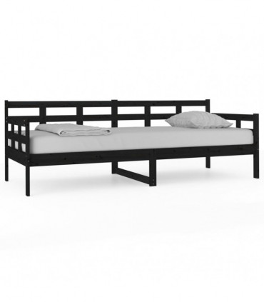 vidaXL Day Bed Black Solid Wood Pine 80x200 cm