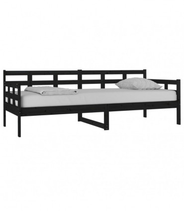 vidaXL Day Bed Black Solid Wood Pine 80x200 cm