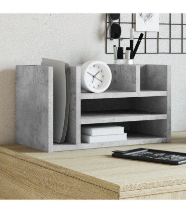 vidaXL Desk Organiser Concrete Grey 44.5x24x25 cm Engineered wood