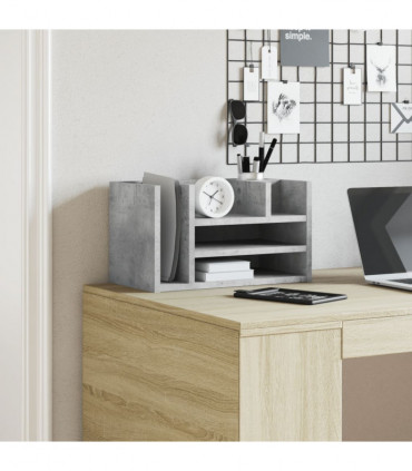 vidaXL Desk Organiser Concrete Grey 44.5x24x25 cm Engineered wood