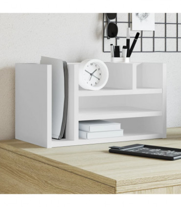 vidaXL Desk Organiser White 44.5x24x25 cm Engineered wood
