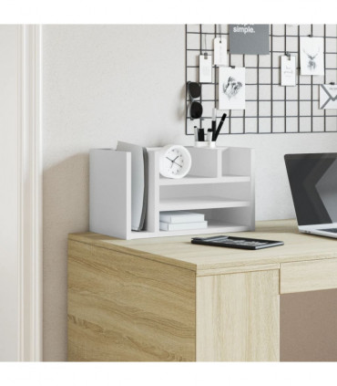 vidaXL Desk Organiser White 44.5x24x25 cm Engineered wood
