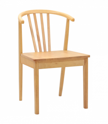 vidaXL Dining Chair 2 pcs Natural Solid Rubberwood