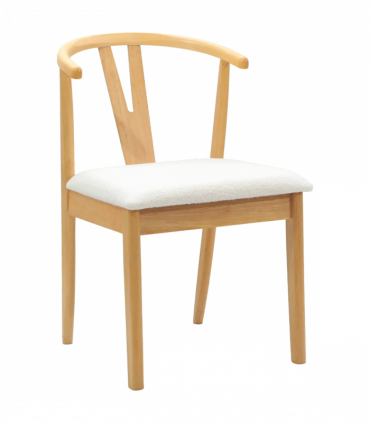 vidaXL Dining Chair 2 pcs Natural and Light Solid Rubber Wood