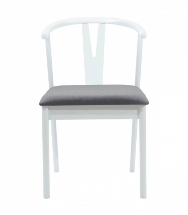 vidaXL Dining Chair 2 pcs White and Grey Solid Rubber Wood