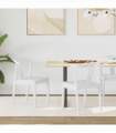 vidaXL Dining Chair 2 pcs White and White Solid Rubber Wood