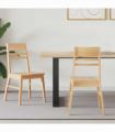 vidaXL Dining Chairs 2 pcs Natural 43 x 54 x 89 cm Solid Rubber Wood