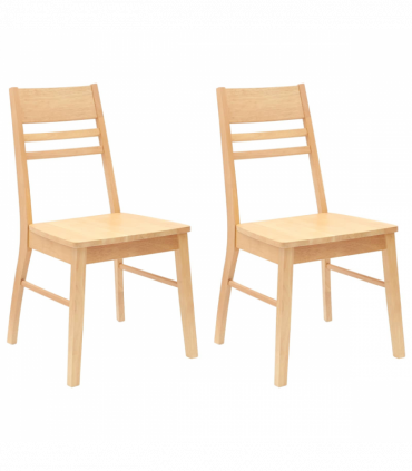 vidaXL Dining Chairs 2 pcs Natural 43 x 54 x 89 cm Solid Rubber Wood