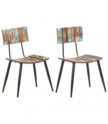 vidaXL Dining Chairs 2 pcs Solid Reclaimed Wood