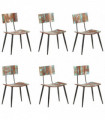 vidaXL Dining Chairs 6 pcs Solid Reclaimed Wood